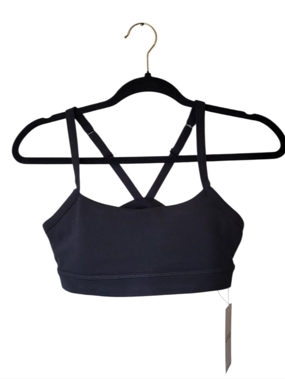 LSKD Momentum Black Strappy Sports Bra Size M NWT